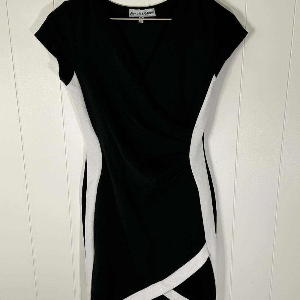 JCPenney Black and White Asymmetrical Dress